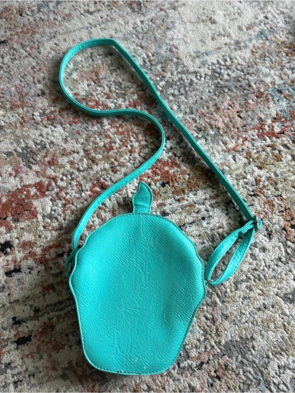 Kids Teal Cupcake Crossbody Bag with Pink Glitter